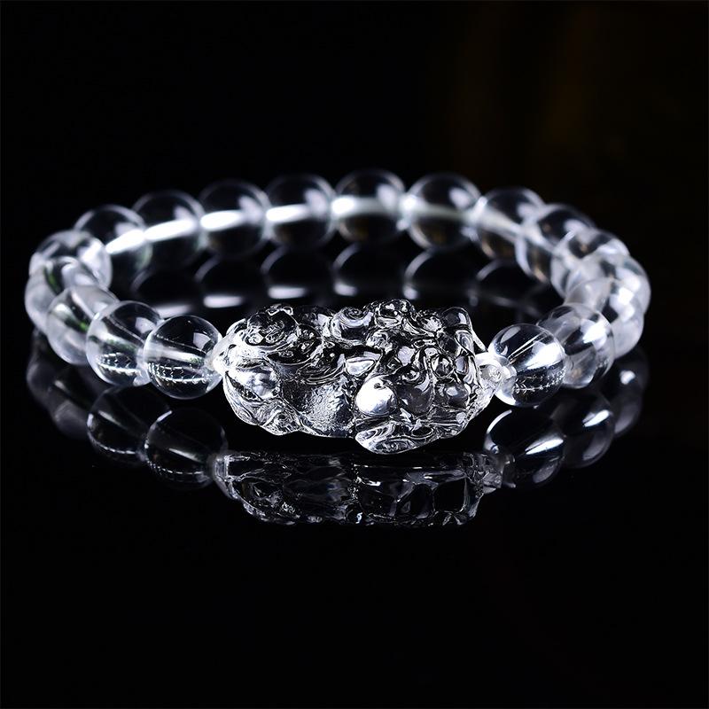 Natural White Crystal Pixiu Positivity Bracelet