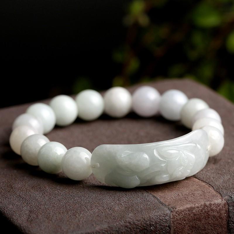 Natural White Jade Blessings & Good Luck Pixiu Lucky Bracelet