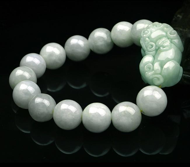 Natural White Jade Pixiu Wealth Bracelet