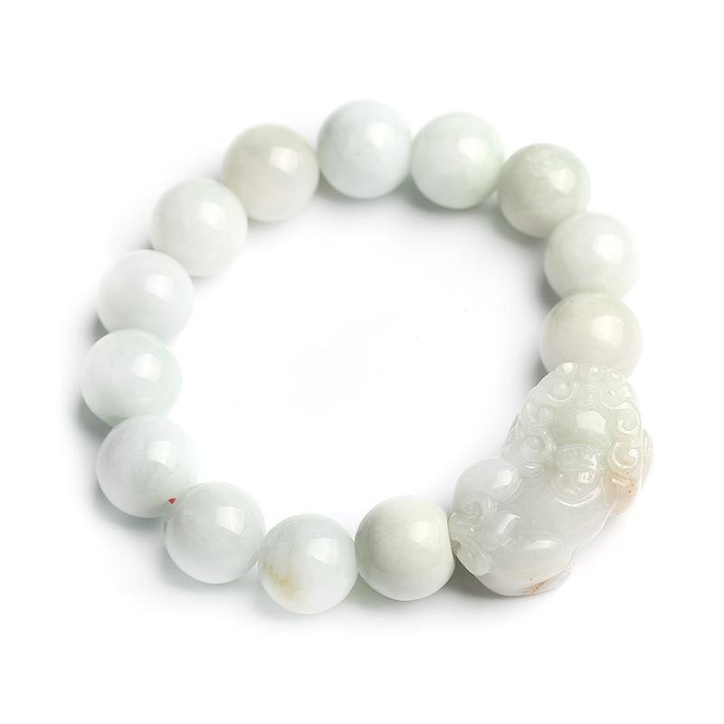 Natural White Jade Pixiu Wealth Bracelet