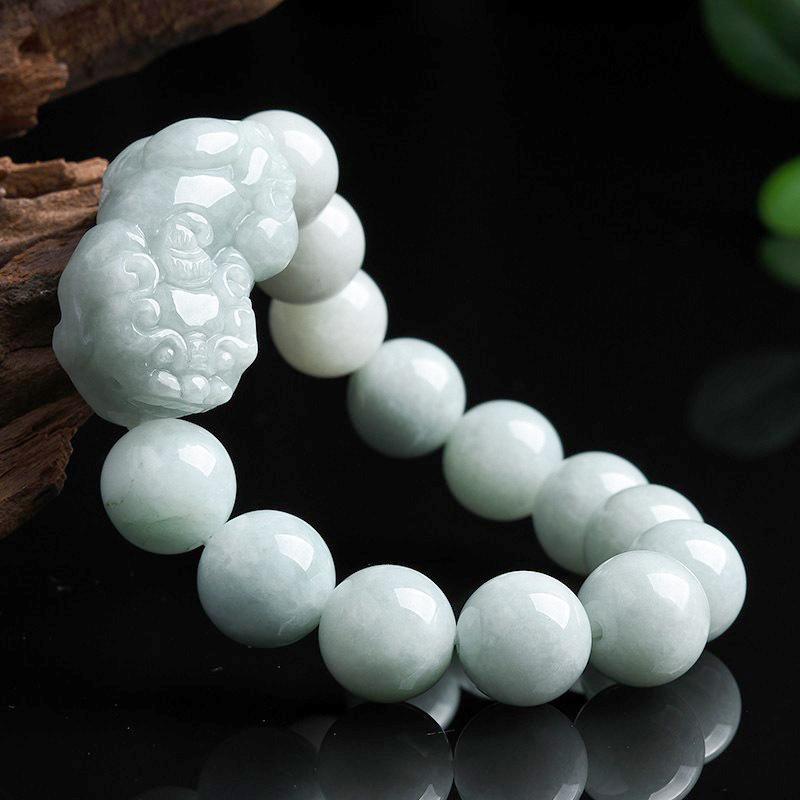 Natural White Jade Pixiu Wealth Bracelet