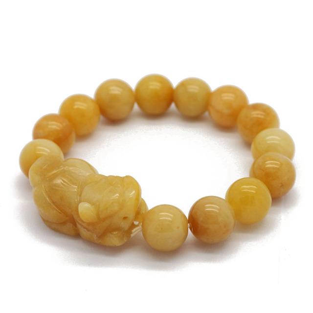 Natural Yellow Jade Pixiu Healing Bracelet