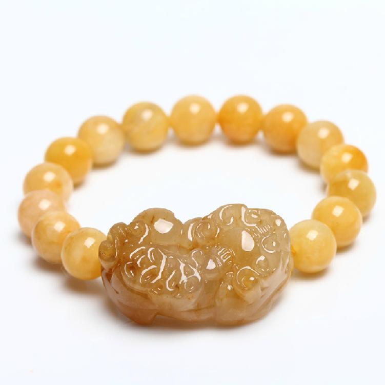 Natural Yellow Jade Pixiu Wealth Bracelet