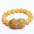 Natural Yellow Jade Pixiu Wealth Bracelet