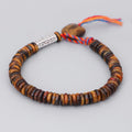 Natural Yellow Tiger`s Eye Stone Six True Words Mantra Bracelet