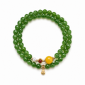 Nephrite Green Jade Double-Wrap Bracelet-Steady Continuity