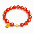 Nephrite Jade Gourd Red Agate Bracelet-Blessings in Balance