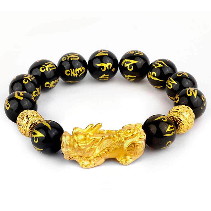 New Edition Feng Shui Pixiu Black Obsidian Wealth Bracelet