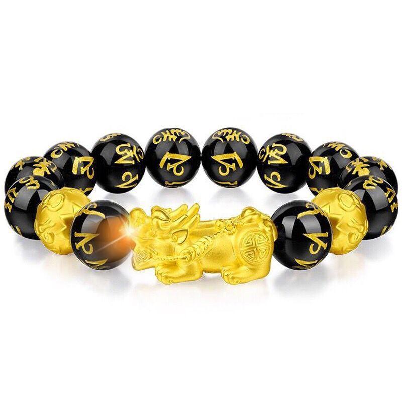 New Edition Feng Shui Pixiu Black Obsidian Wealth Bracelet