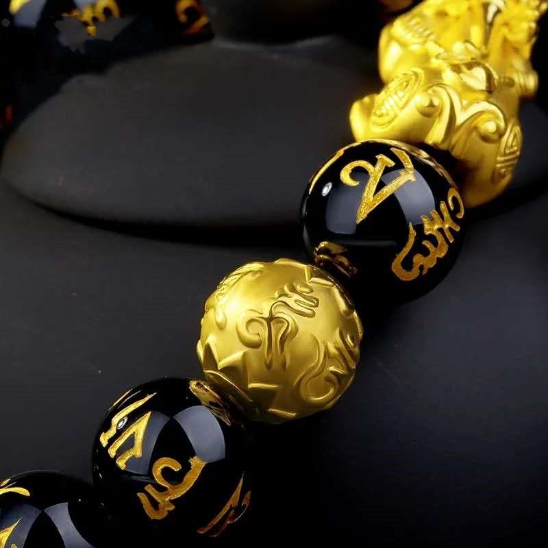 New Edition Feng Shui Pixiu Black Obsidian Wealth Bracelet