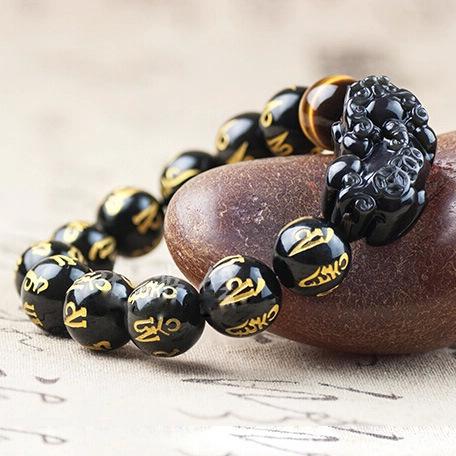 New Edition Obsidian Pixiu Wealth Mantra Bracelet