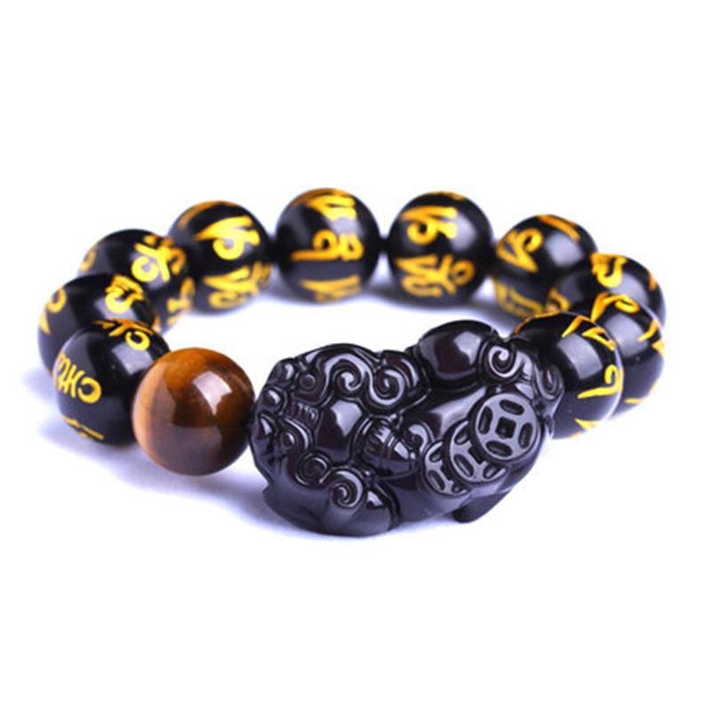 New Edition Obsidian Pixiu Wealth Mantra Bracelet