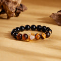 Obsidian Tiger Eye Yellow Quartz Bracelet-Quiet Courage
