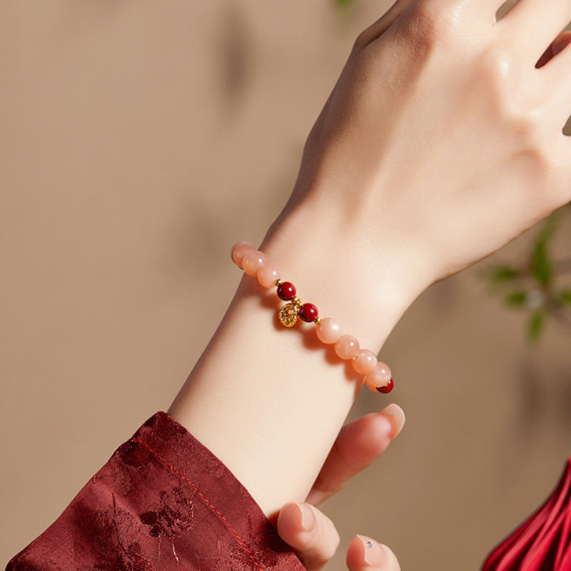 Orange Moonstone Fortune Bag Bracelet-Wishes for Joy