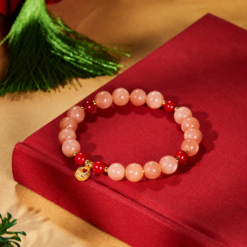 Orange Moonstone Fortune Bag Bracelet-Wishes for Joy