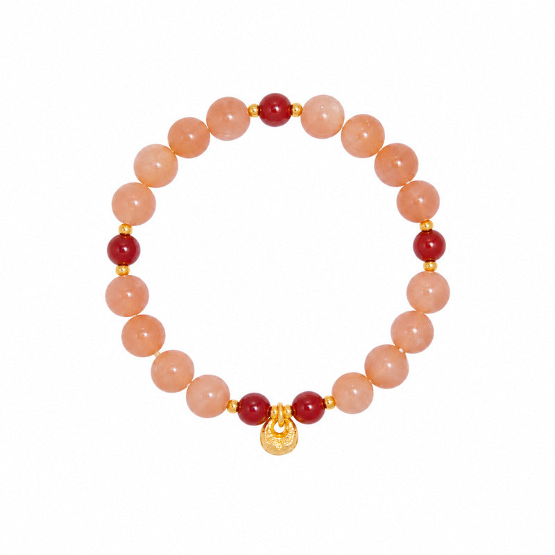 Orange Moonstone Fortune Bag Bracelet-Wishes for Joy