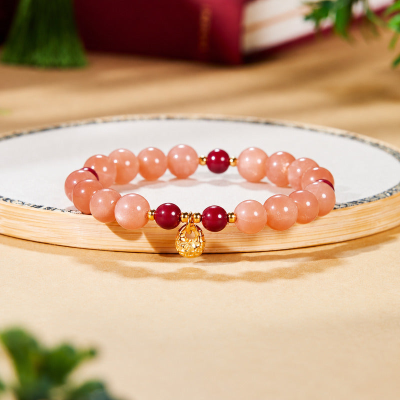 Orange Moonstone Fortune Bag Bracelet-Wishes for Joy