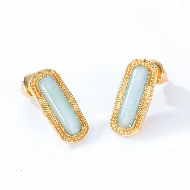 Peace Shield Jade 925 Silver 10K Gold Plated Ring