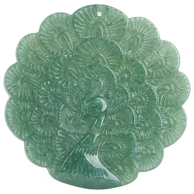 Peacock Grade A White Jade Pendant