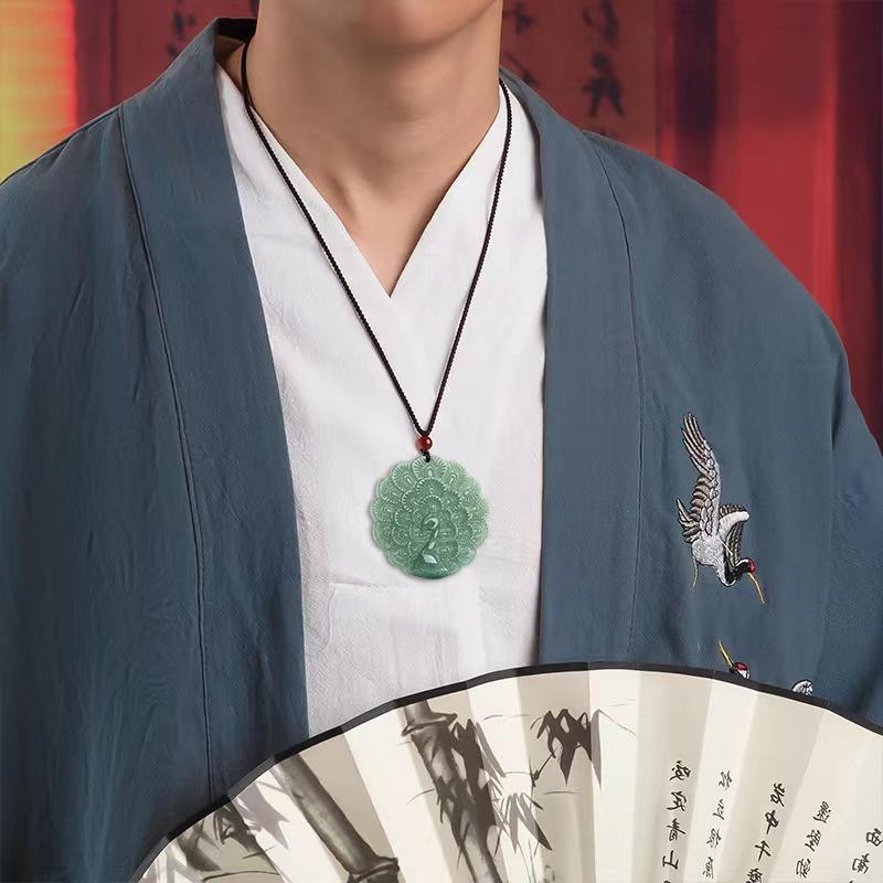Peacock Grade A White Jade Pendant