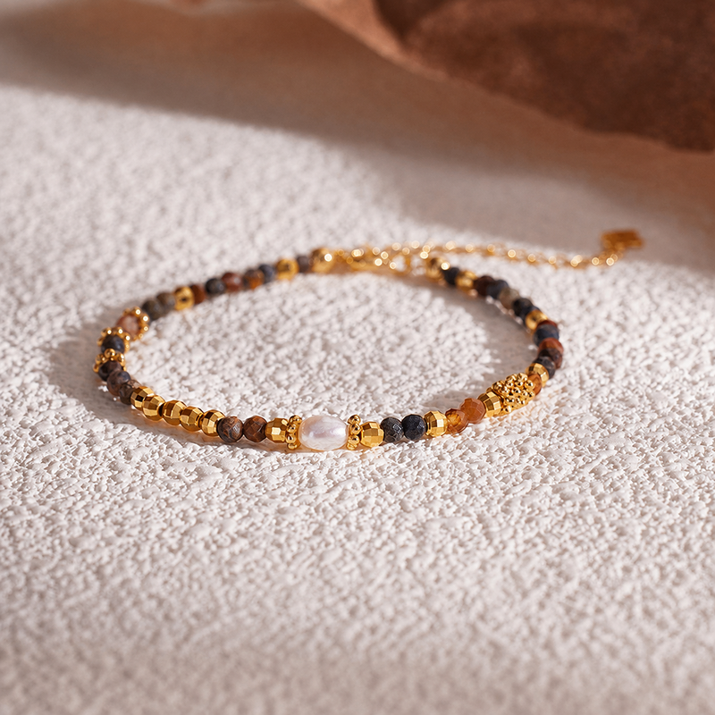 Pietersite Pearl Bracelet-Quiet Starlight