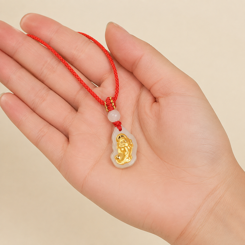 18K Gold-Plated Pixiu Nephrite Jade Pendant-Quiet Resolve