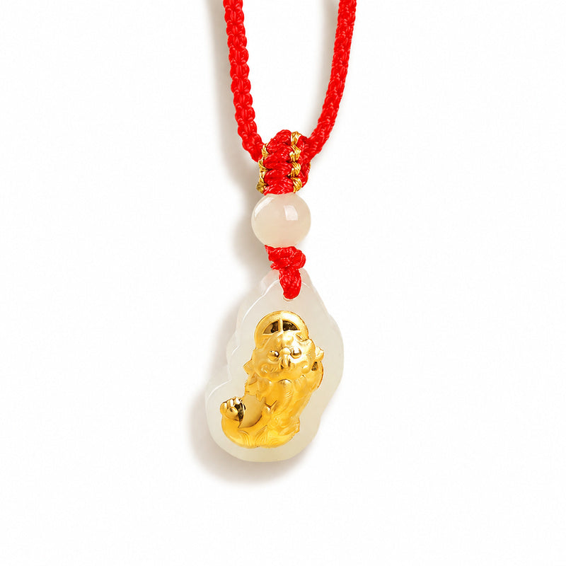 18K Gold-Plated Pixiu Nephrite Jade Pendant-Quiet Resolve