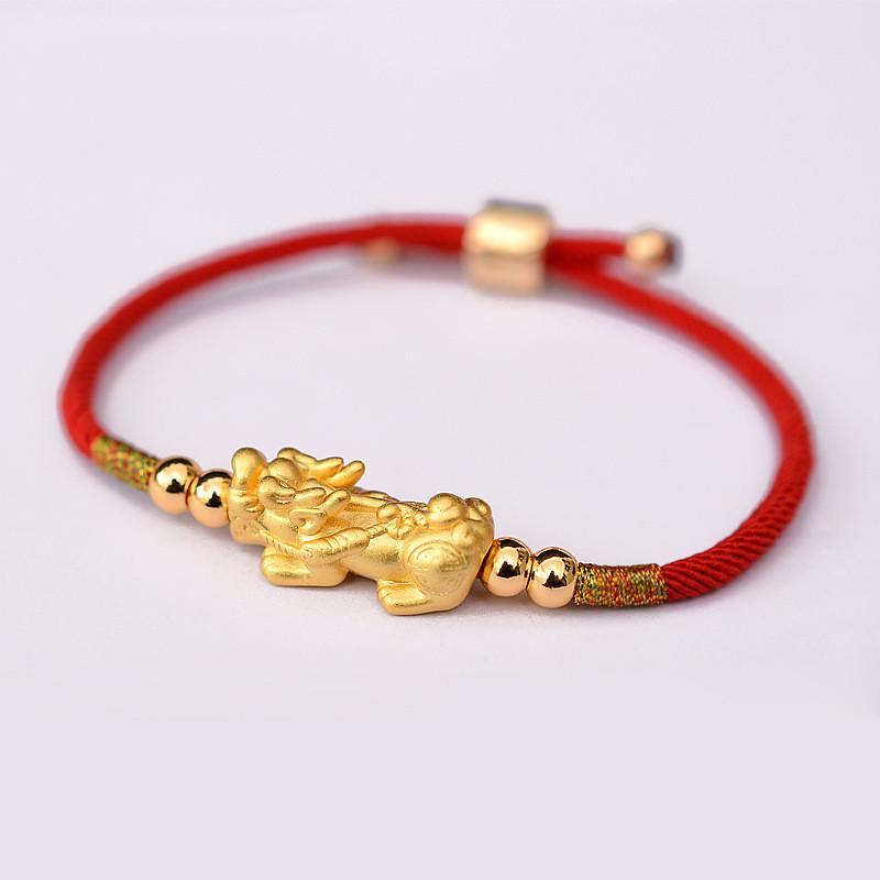 Pixiu Red String Bracelet-999 Sterling Silver