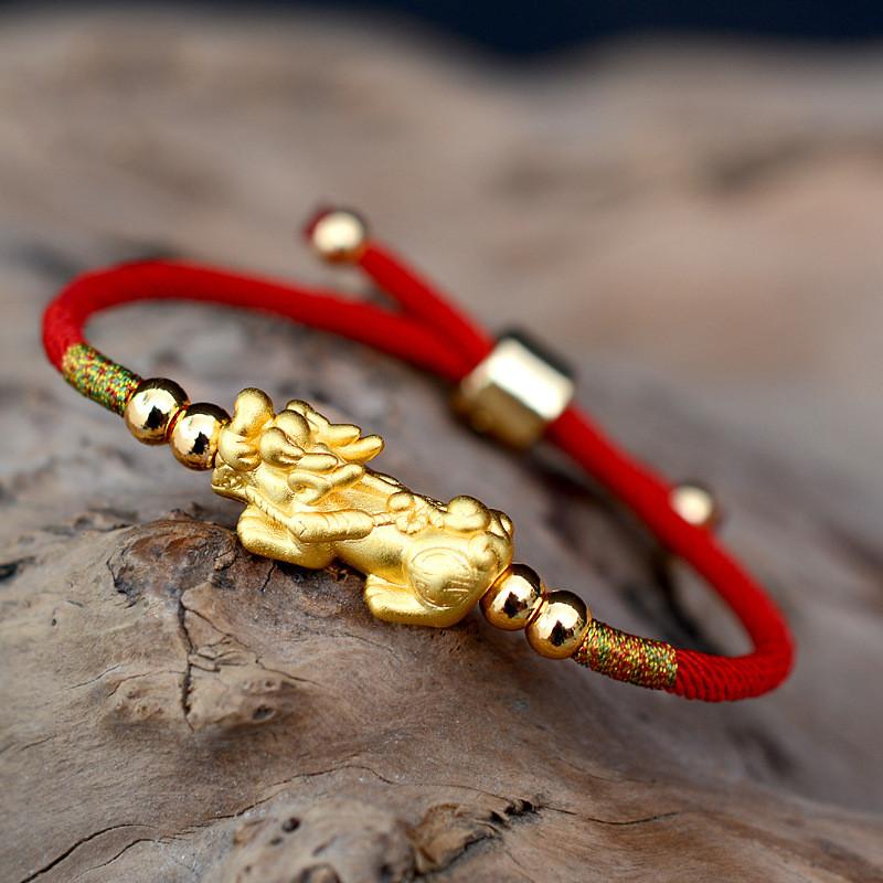 Pixiu Red String Bracelet-999 Sterling Silver