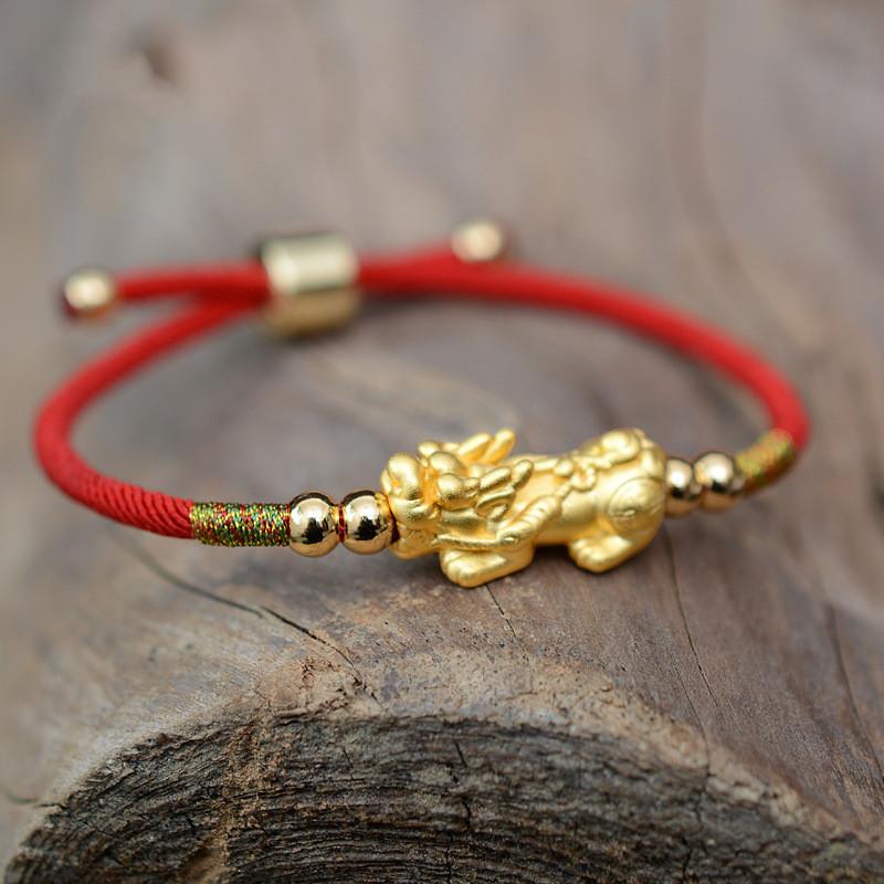 Pixiu Red String Bracelet-999 Sterling Silver