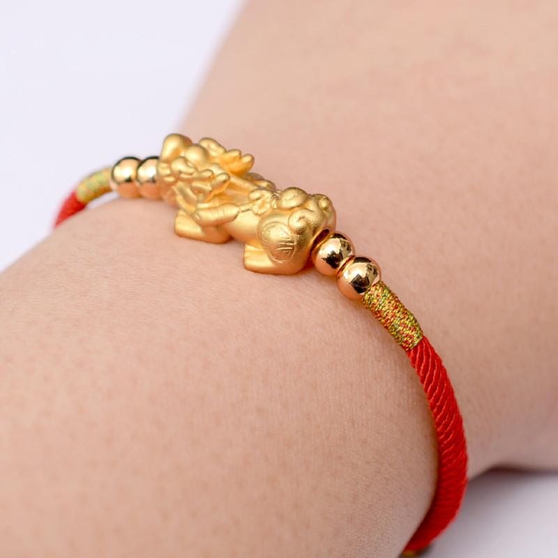 Pixiu Red String Bracelet-999 Sterling Silver