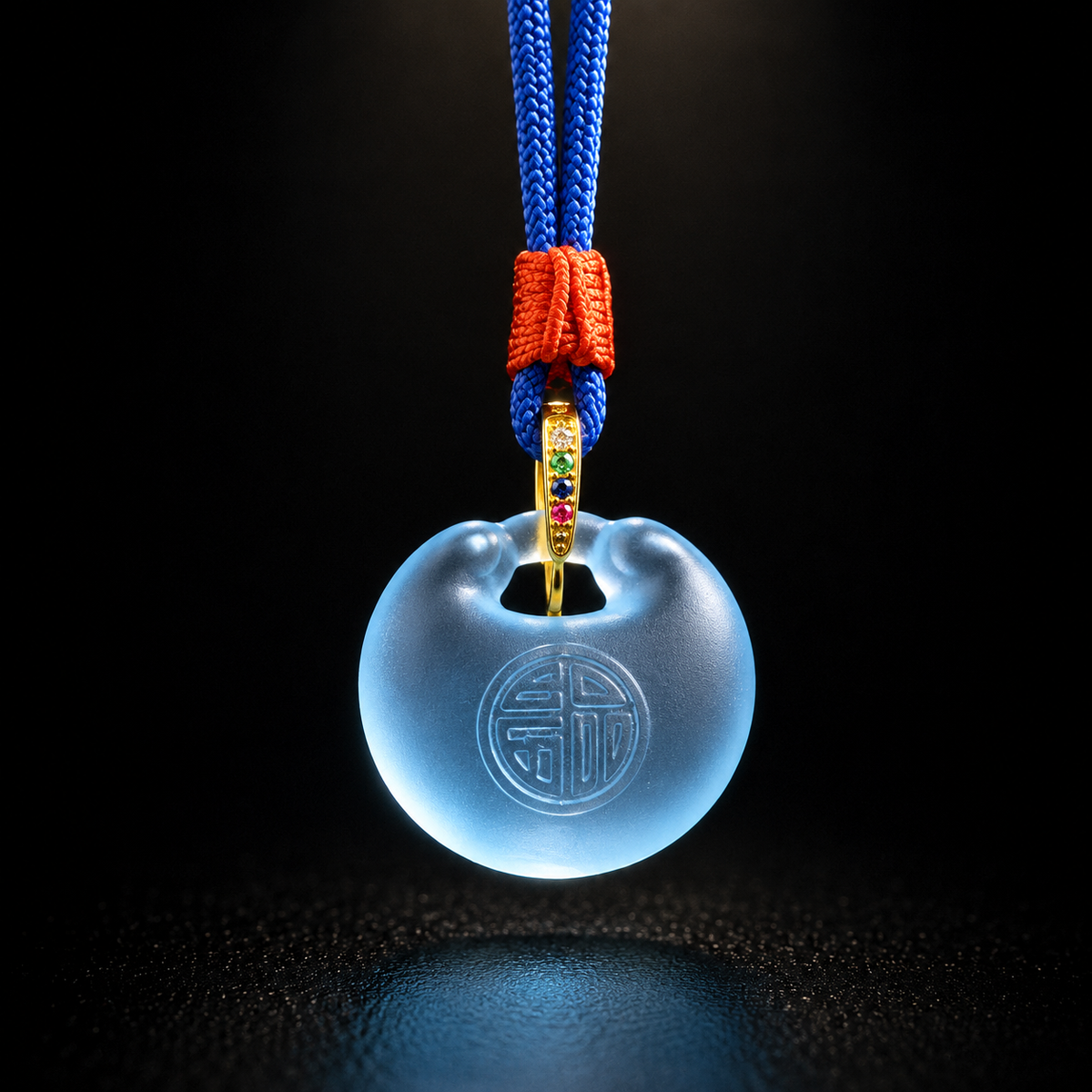 Fortune Blessing Liuli Pouch Pendant¨CSymbol of Prosperity. Good Fortune & Abundance