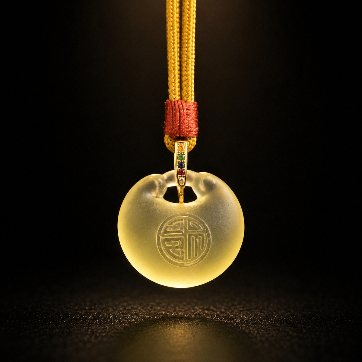 Fortune Blessing Liuli Pouch Pendant¨CSymbol of Prosperity. Good Fortune & Abundance