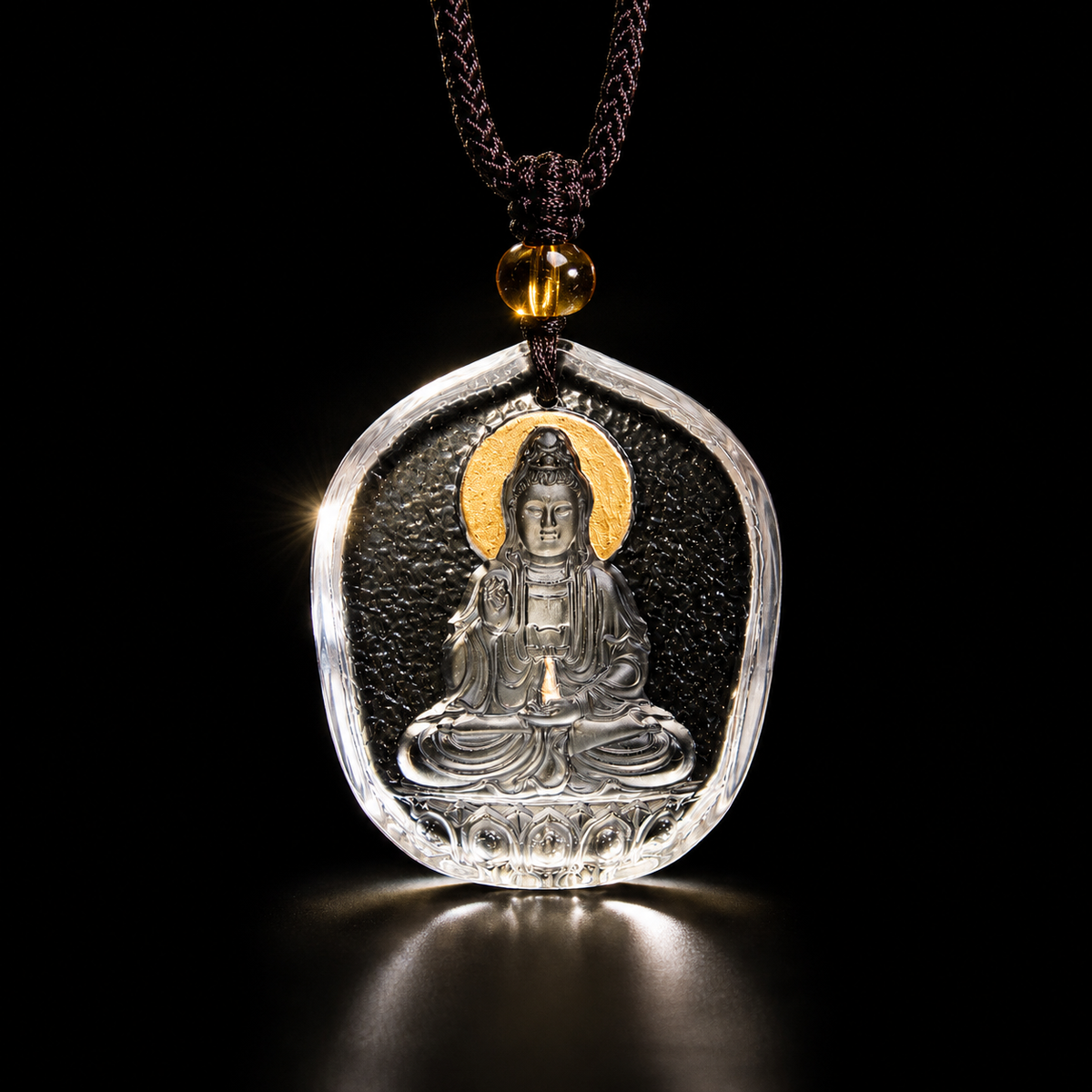 Pure Water Guanyin Bodhisattva Liuli Pendant (Aura Halo Edition)
