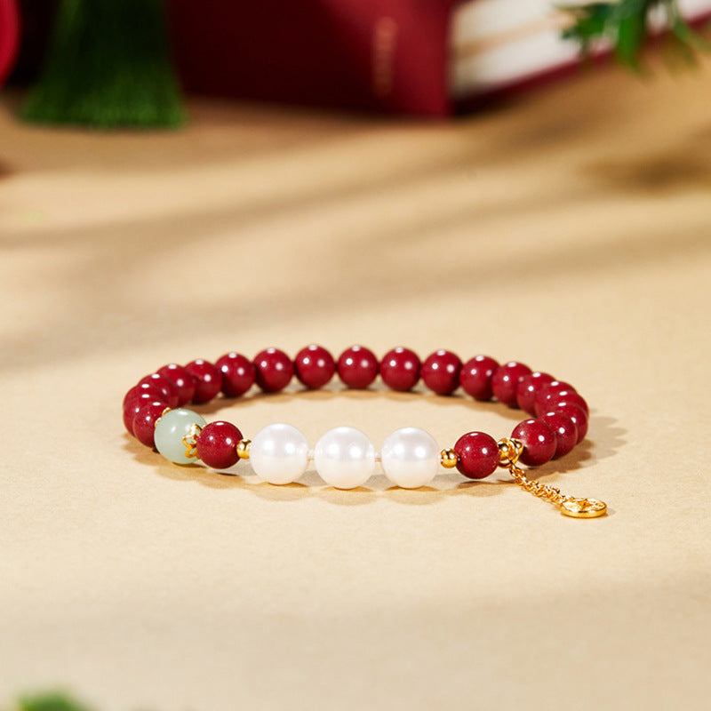 Purple Gold Sand Nephrite Jade Bracelet-Good Wishes