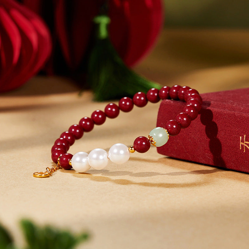 Purple Gold Sand Nephrite Jade Bracelet-Good Wishes
