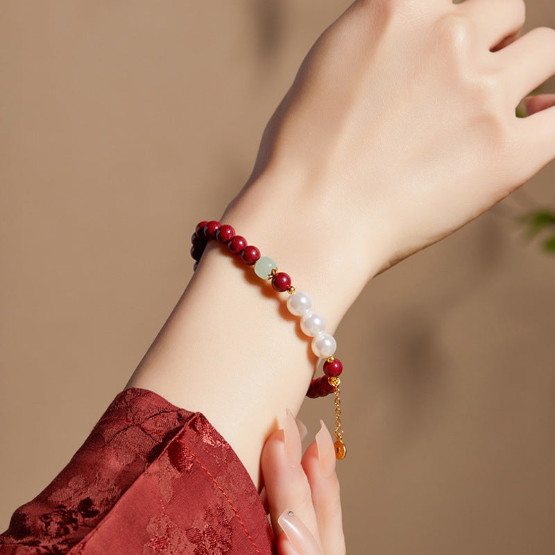 Purple Gold Sand Nephrite Jade Bracelet-Good Wishes