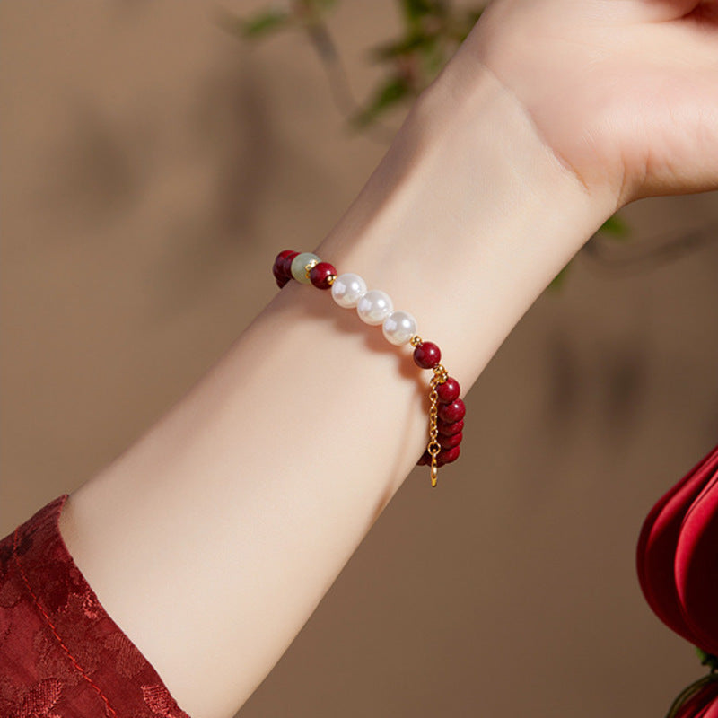 Purple Gold Sand Nephrite Jade Bracelet-Good Wishes