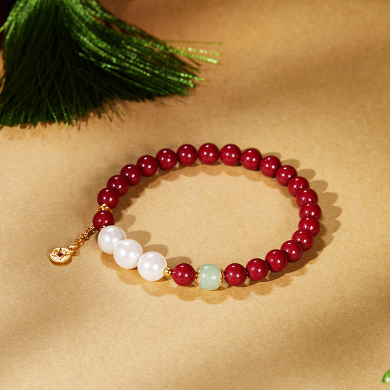 Purple Gold Sand Nephrite Jade Bracelet-Good Wishes