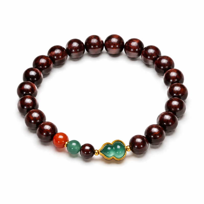 A Turn of Fortune-Purple Sandalwood Jade Gourd Bracelet