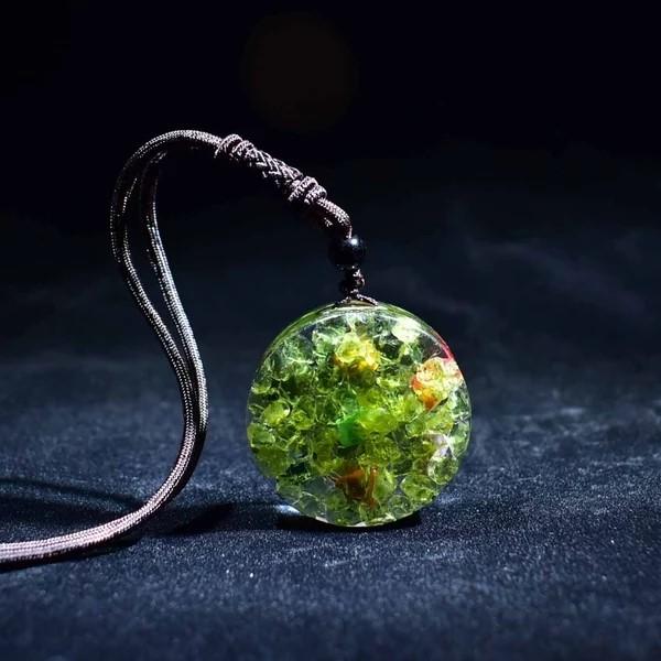Rainbow Crystal Orgonite Chakra Reiki Healing Pendant Necklace