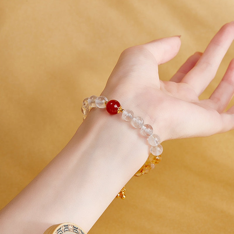 Red Agate Clear Quartz Bracelet-Brighter Days