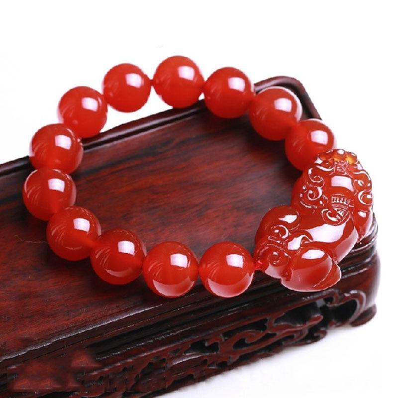 Red Agate Lucky Pixiu Wealth Bracelet