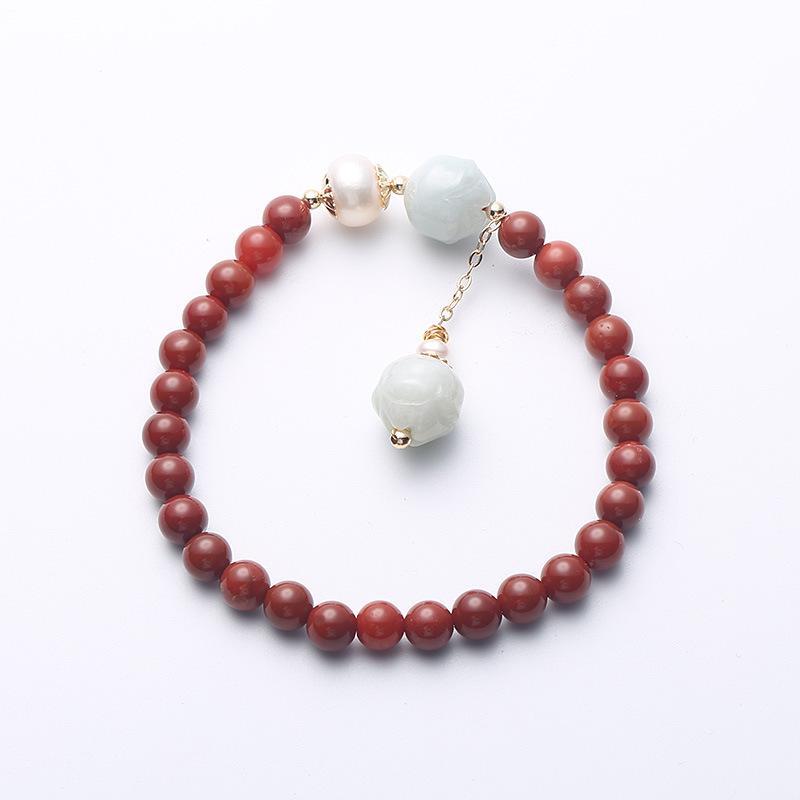 Red Agate Pearl Bracelet