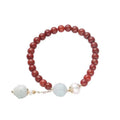 Red Agate Pearl Bracelet