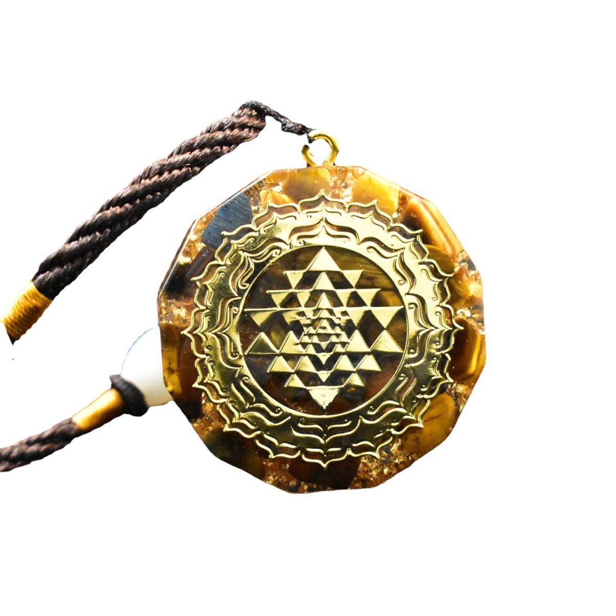 Reiki Yellow Tiger Eye Chakra Healing Energy Pendant
