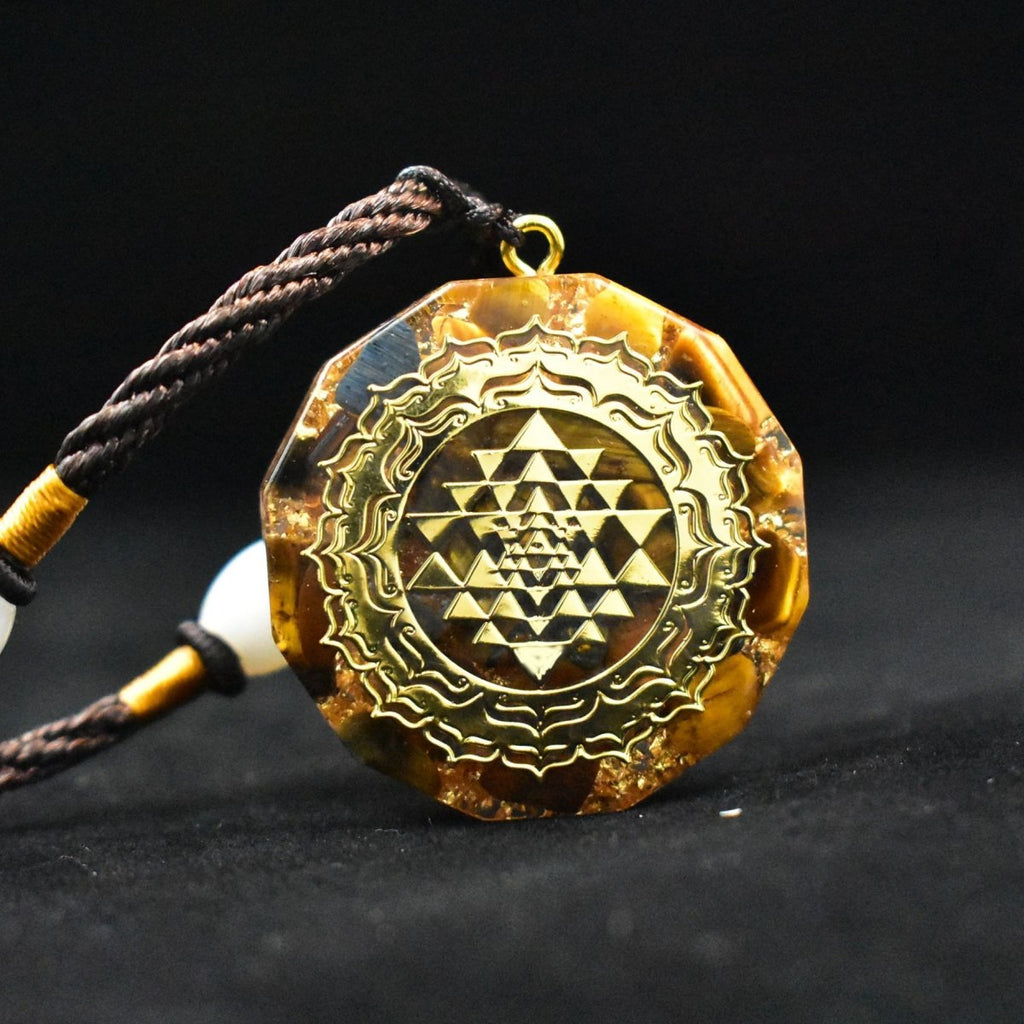 Reiki Yellow Tiger Eye Chakra Healing Energy Pendant