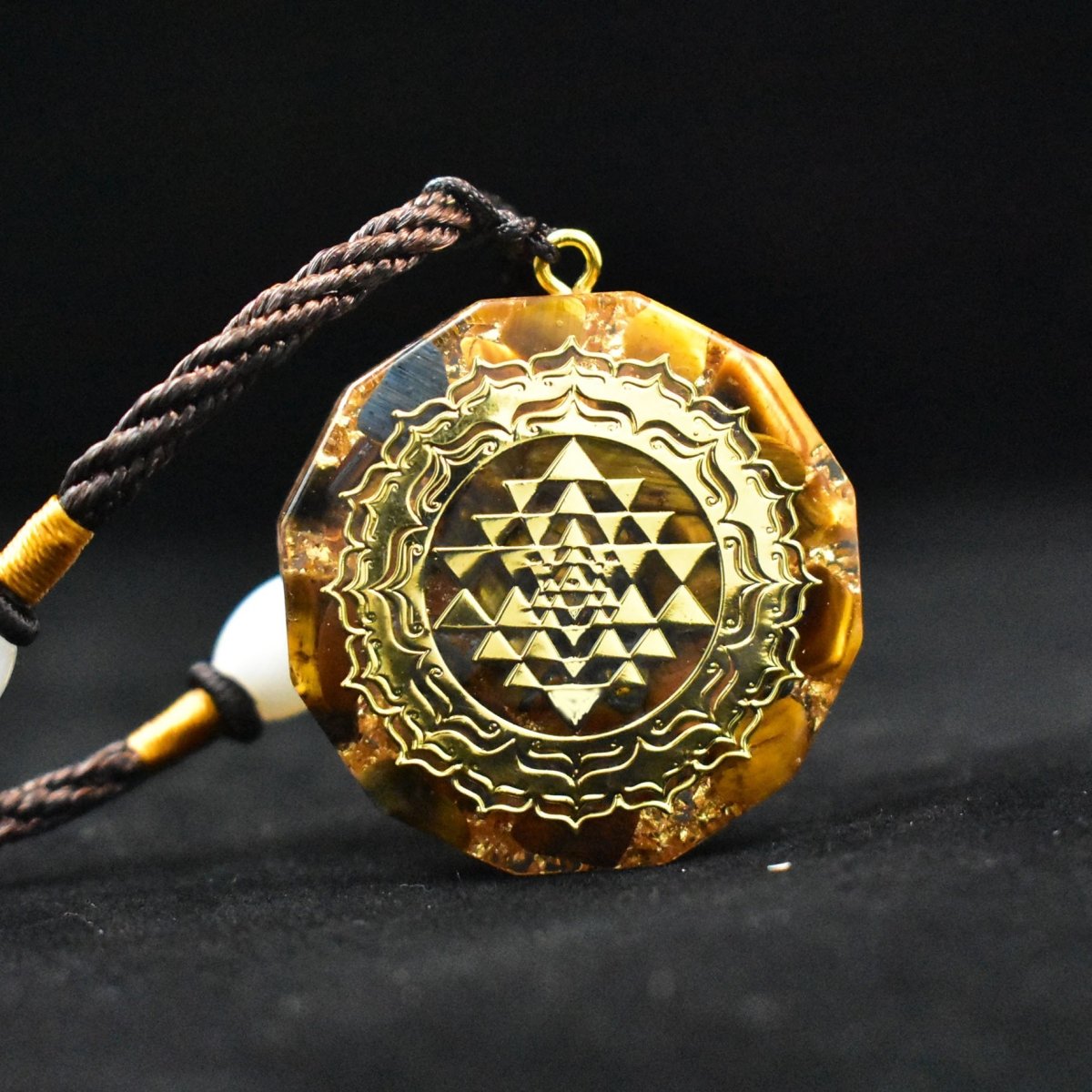 Reiki Yellow Tiger Eye Chakra Healing Energy Pendant