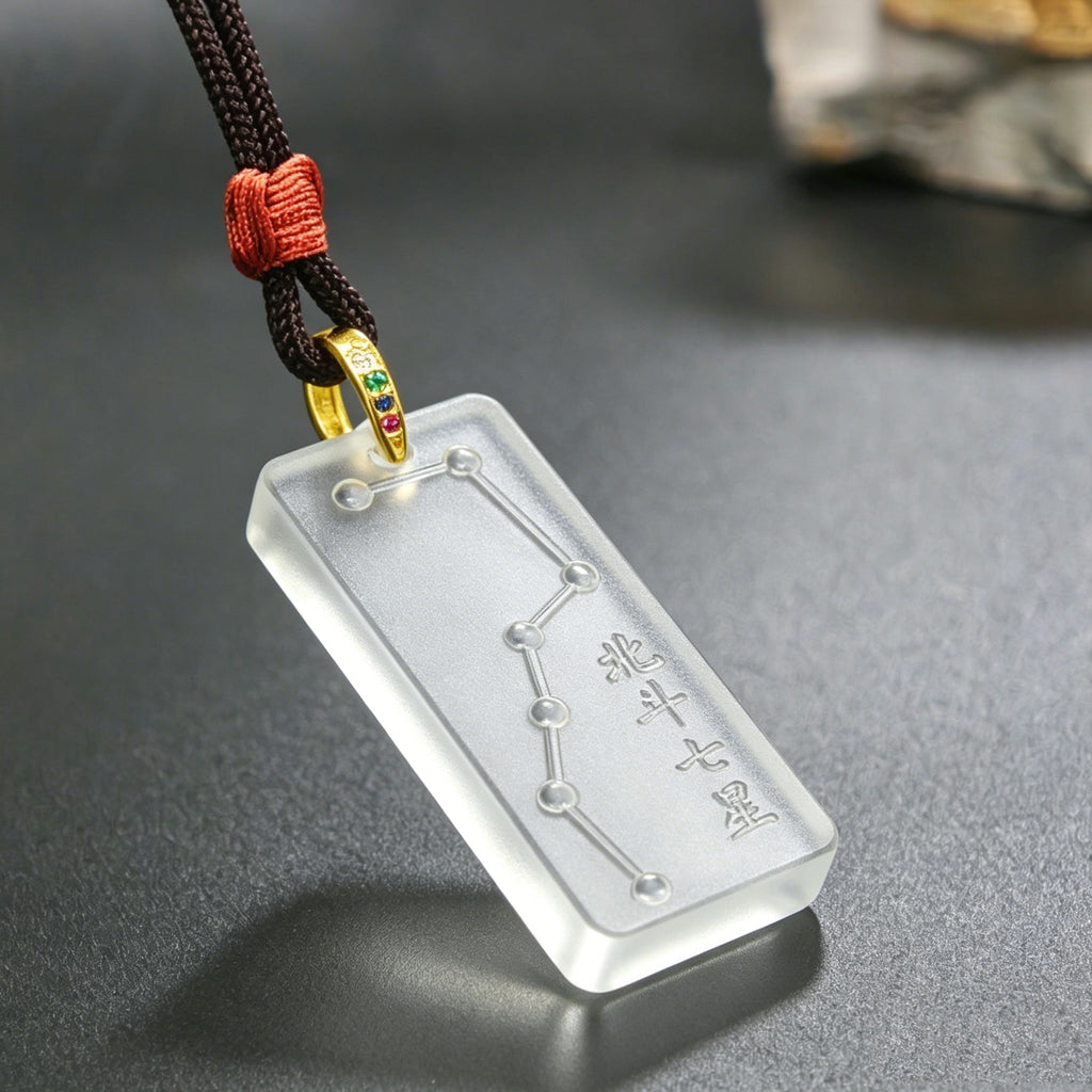 The Seven Stars of the Northern Dipper Liuli Pendant¨CBlessing. Protection & Longevity Charm