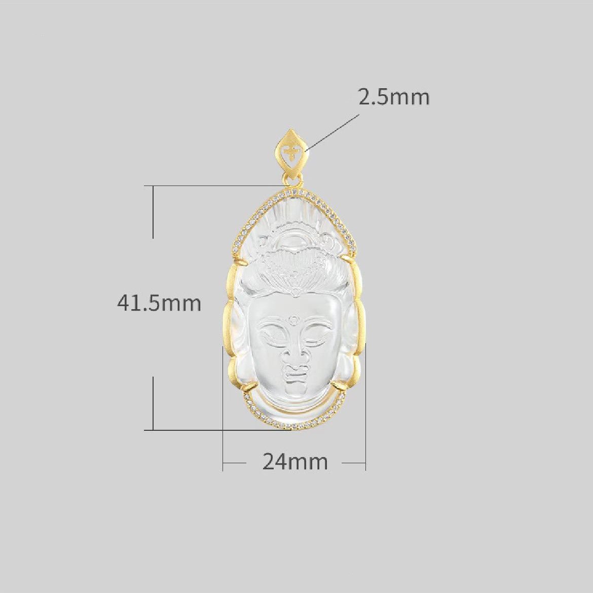 Shakyamuni Buddha Head White Crystal Pendant-New Edition